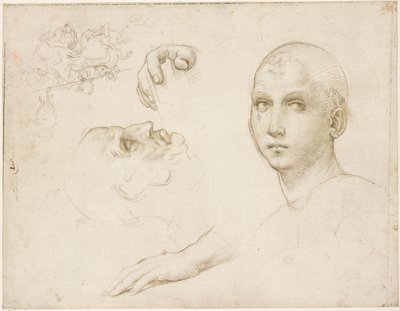 Études pour la Trinité de San Severo et croquis après Léonard de Vinci - Raffaello Sanzio Raphael